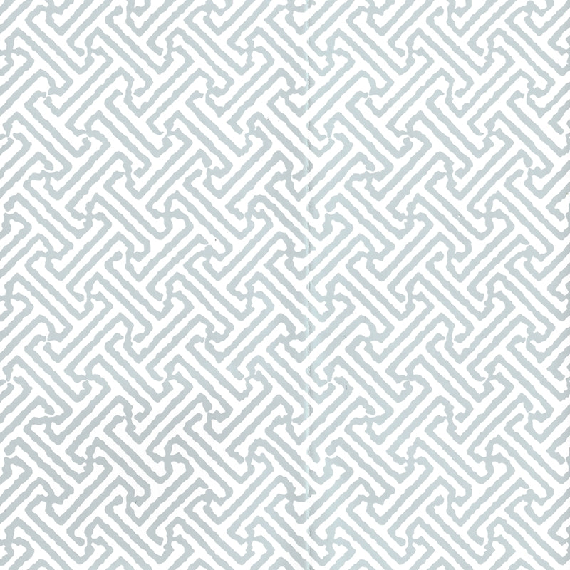 Sample 622-220 Java Petite, Cadet on White by Quadrille Wallpaper
