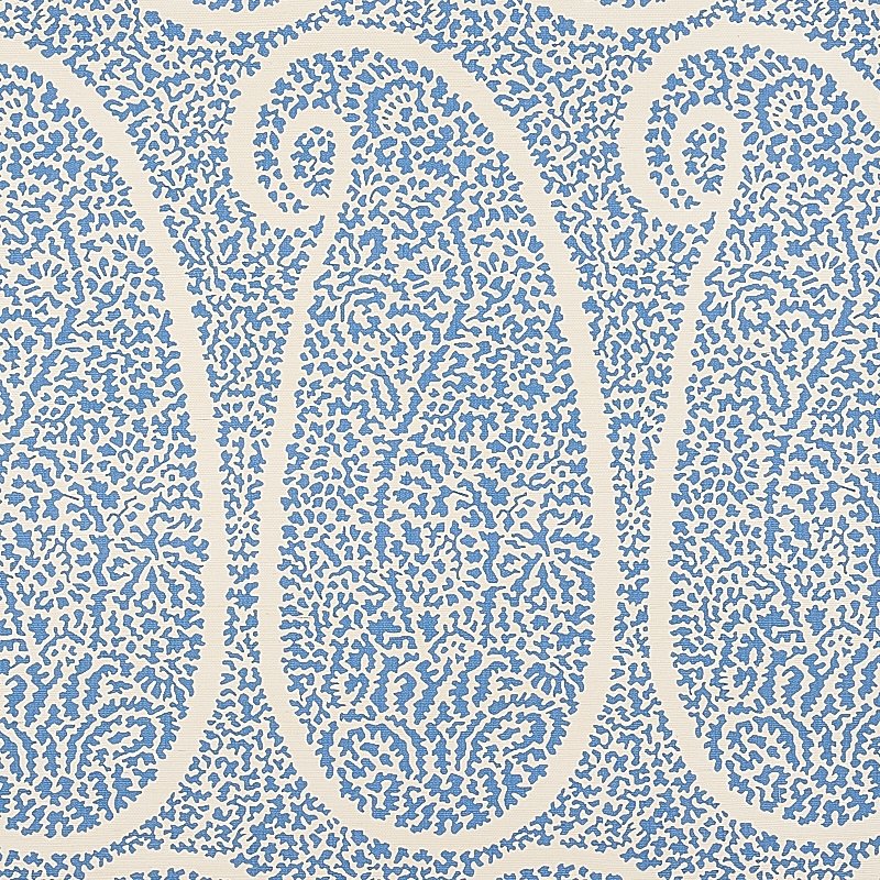 Shop 5013030 Ambala Paisley Sisal Bright Blue Schumacher Wallcovering Wallpaper