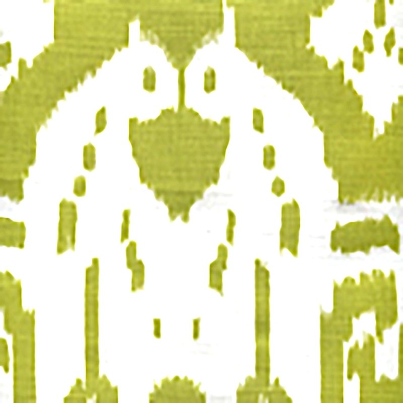Sample 6460-09WP Island Ikat, Palm Green on White by Quadrille Wallpaper