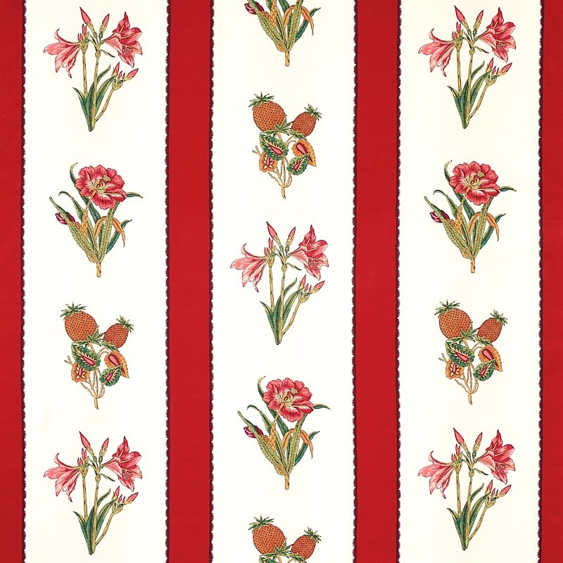 Purchase sample of 179641 Servilia Stripe, Red by Schumacher Fabric