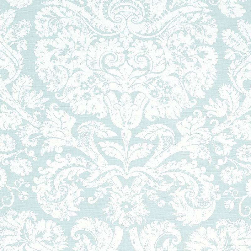 Purchase sample of 174132 Barresa Damask, Aqua by Schumacher Fabric