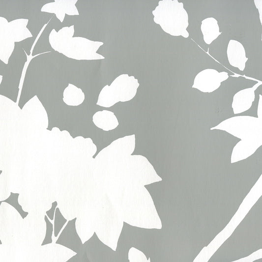 Purchase 306185W Happy Garden Background Grey On White by Quadrille Wallpaper