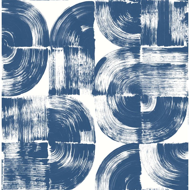 Sample 4014-26407 Seychelles, Giulietta Blue Painterly Geometric Wallpaper by A-Street Prints Wallpaper