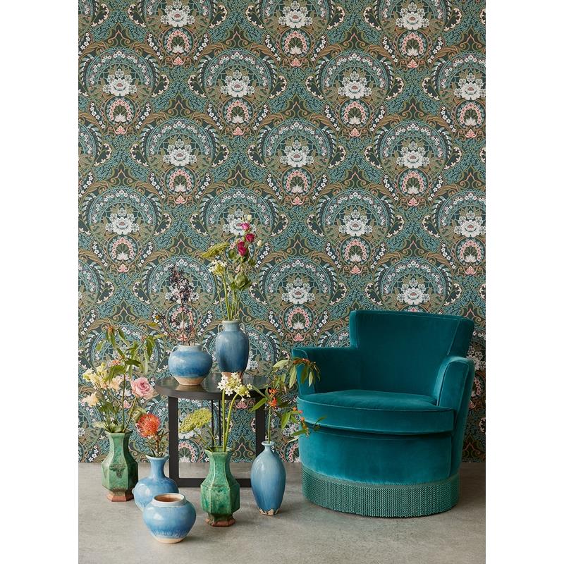316015 Posy Nasrin Blueberry Damask Wallpaper by Eijffinger,316015 Posy Nasrin Blueberry Damask Wallpaper by Eijffinger2