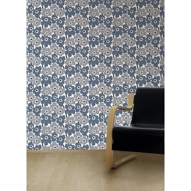 MKS4493 | Marimekko, Grey Pieni Unikko Peel & Stick Wallpaper Grey - N