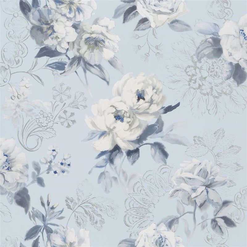 Sample PDG1051-03 Victorine Cornflower by Designer Guild Wallpaper