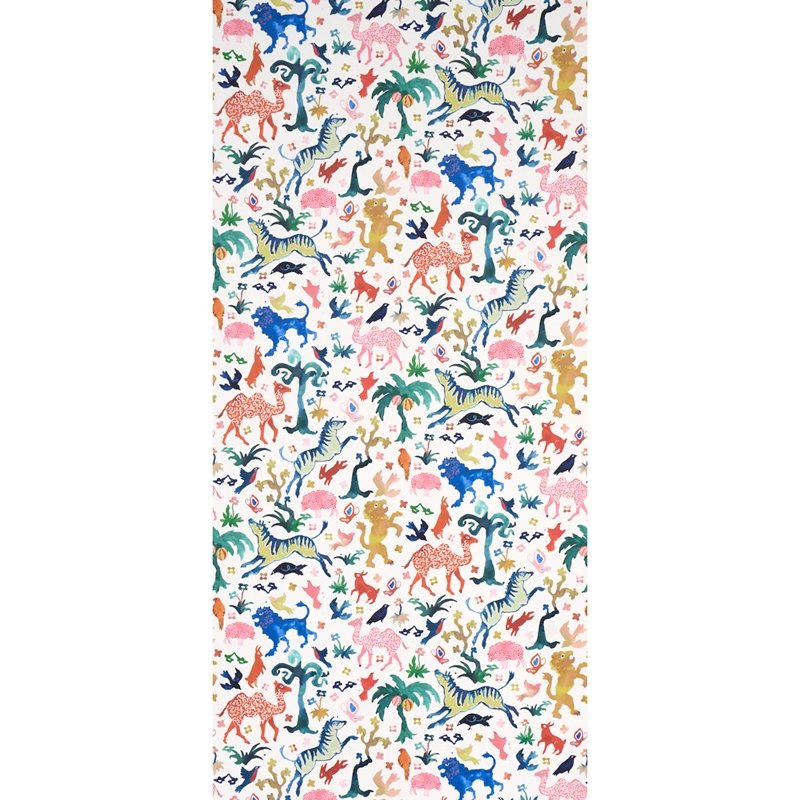 Search 5013530 Beasts Multi On Ivory Schumacher Wallcovering Wallpaper