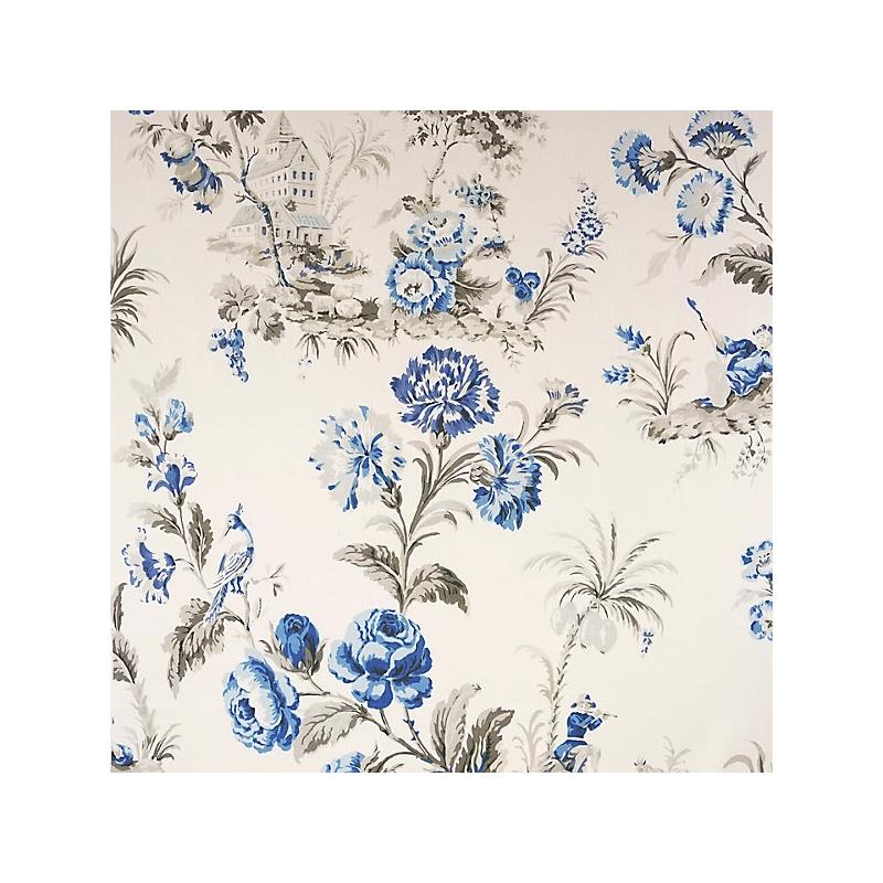 Sample 16584-002 Somerset Linen Print, Porcelain - Scalamandre Fabric (SC 000216584)