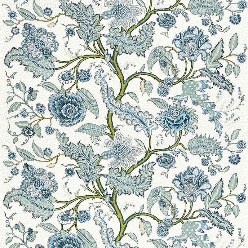 Purchase sample of 174812 Sinhala Linen Print, Sky by Schumacher Fabric