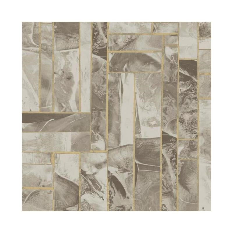 Sample - DL2986 Natural Splendor, Moonbeams  color Taupe, Foil by Candice Olson Wallpaper