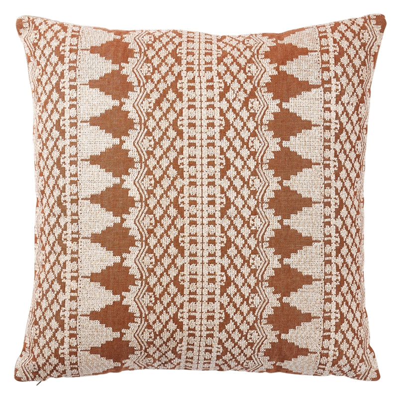 So7547006 | Wentworth Embroidery 22" Pillow, Rust - Schumacher Furniture and Accessories
