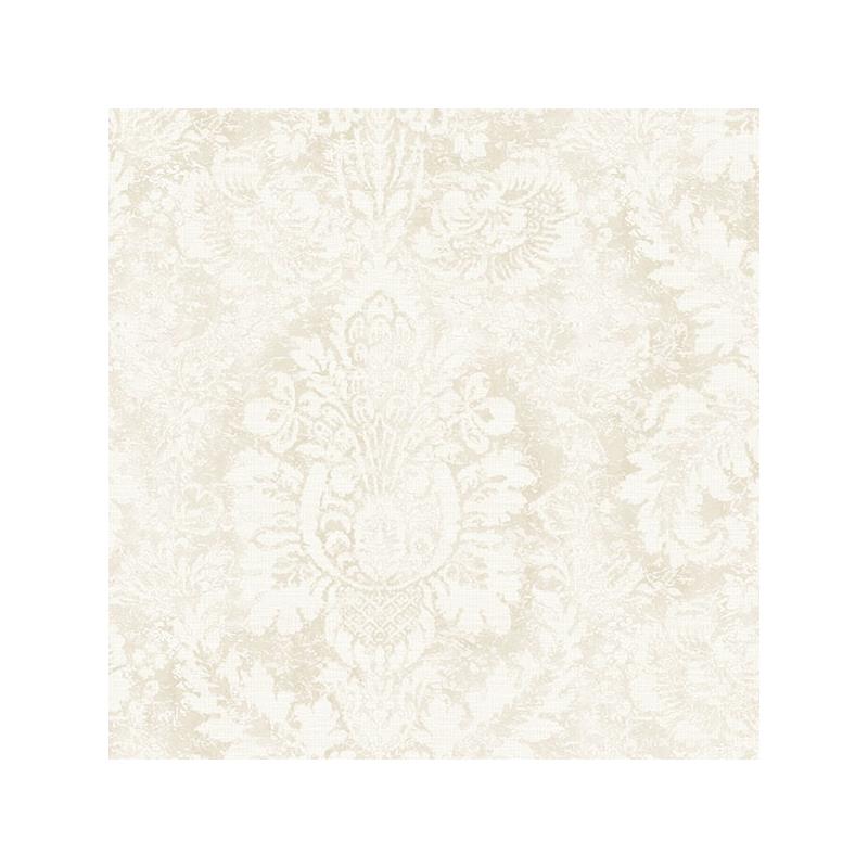 Sample AF37713 Flourish Abby Rose 4, Neutral Valentine Damask Wallpaper in Taupe Linen by Norwall