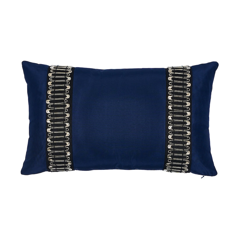 So772700214 | Punk Rock Pillow, Navy - Schumacher Pillows