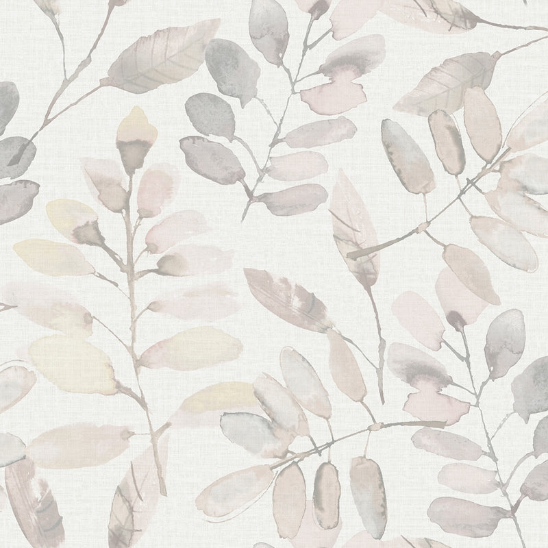 Sample 3124-13906 Thoreau, Pinnate Blush Leaves Wallpaper by Chesapeake
