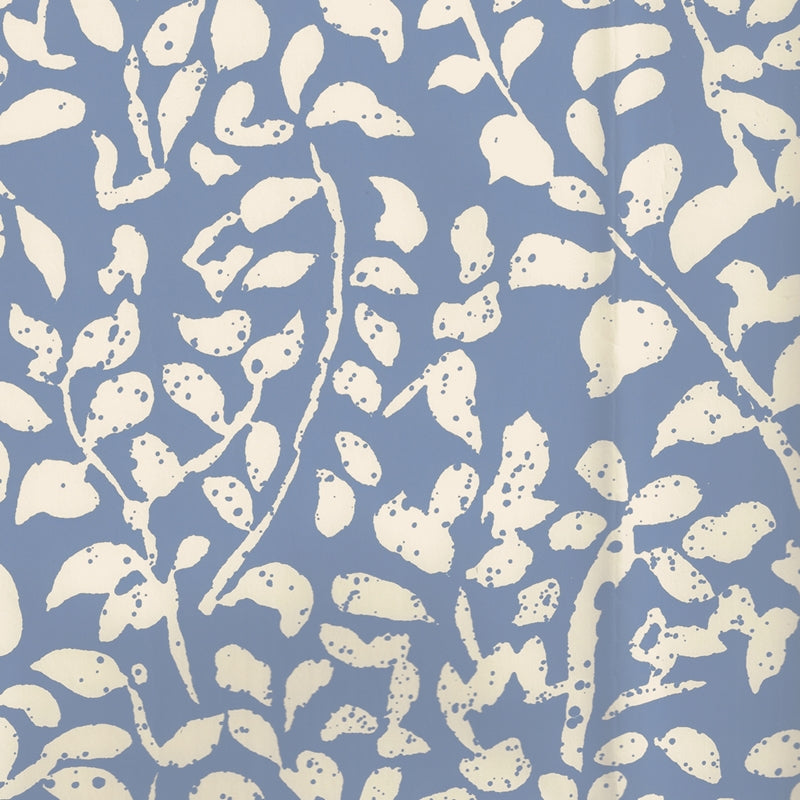 Sample 2035-04WP Arbre De Matisse Reverse, French Blue on Off White by Quadrille Wallpaper
