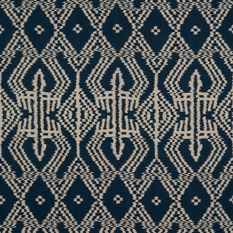 Purchase sample of 176095 Asaka Ikat, Indigo by Schumacher Fabric