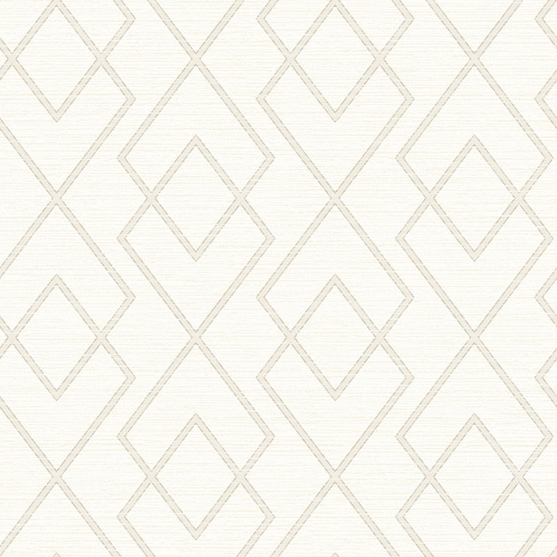 Sample 3115-12423 Farmhouse, Blaze White Trellis by Chesapeake Wallpaper