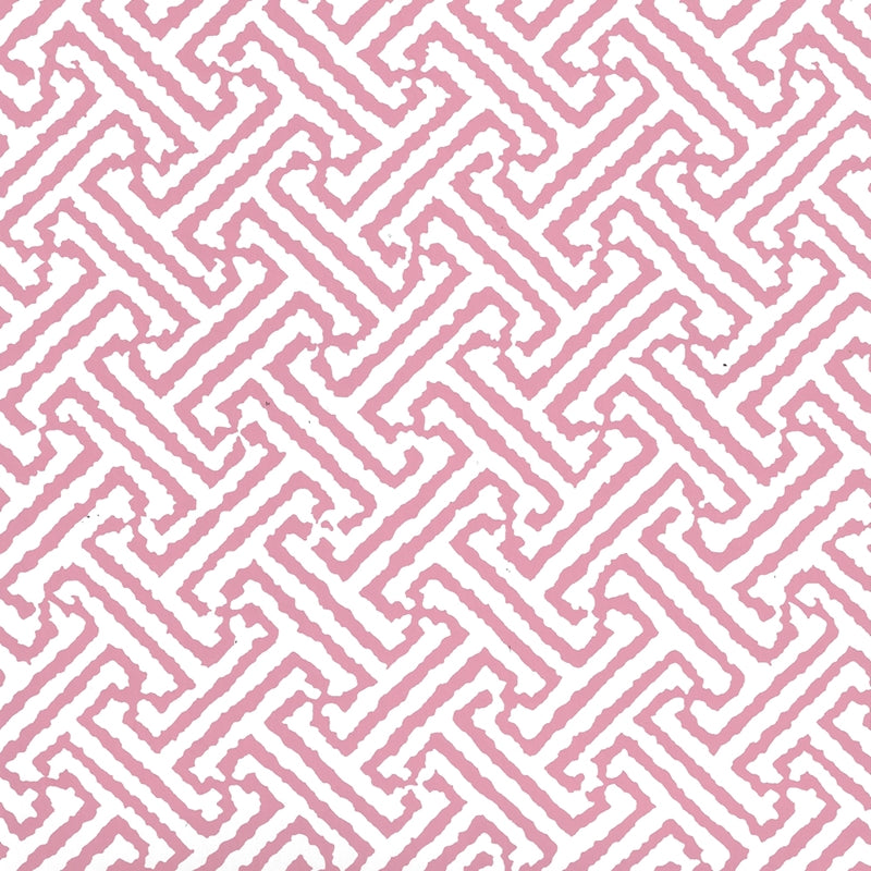 Sample 3080-31WP Java Java, Pink on White by Quadrille Wallpaper