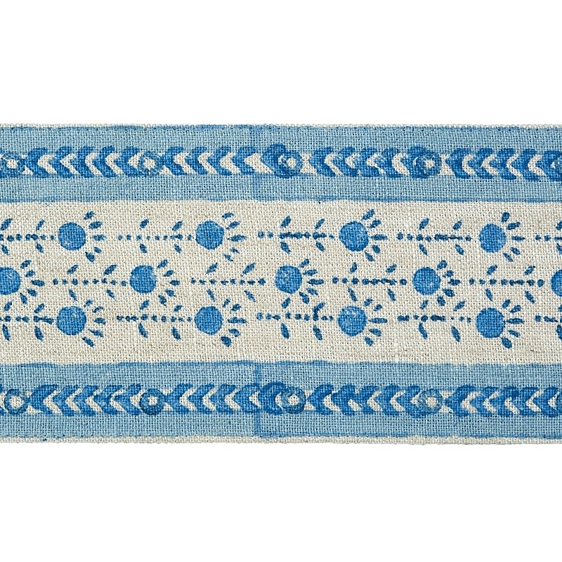 Select 79101 Pica Bella Hand Blocked Tape Blue by Schumacher Trim