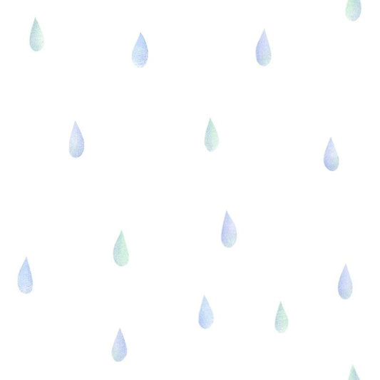 Select DA60004 Day Dreamers Raindrops Periwinkle and Mint by Seabrook Wallpaper