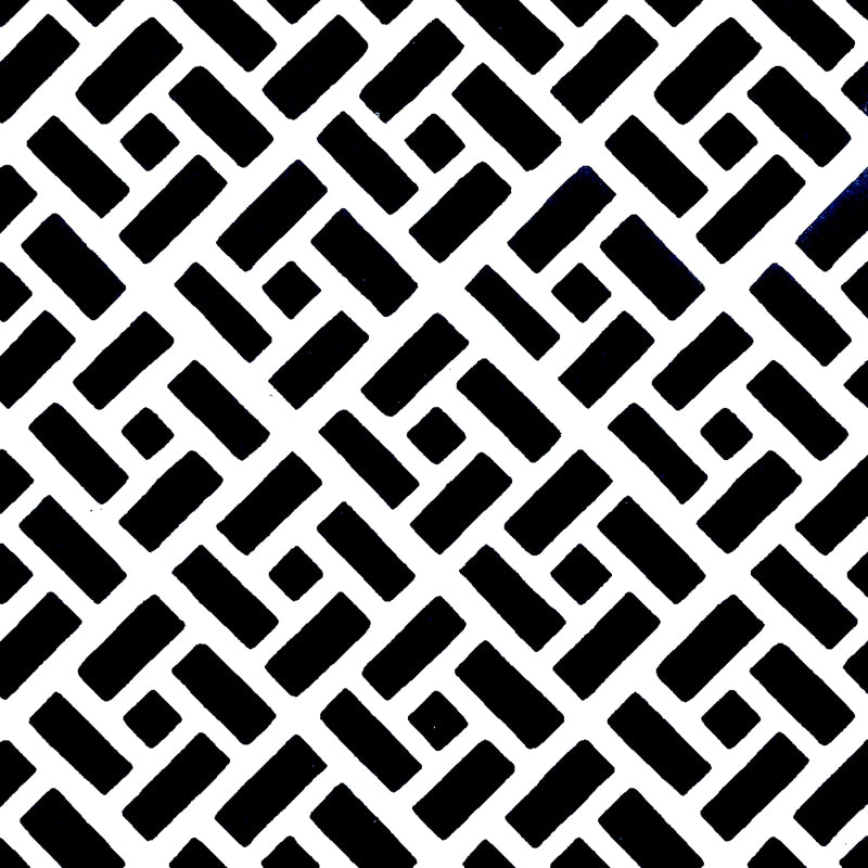 Sample 6990WP-23PV Edo, Black on White Vinyl by Quadrille Wallpaper