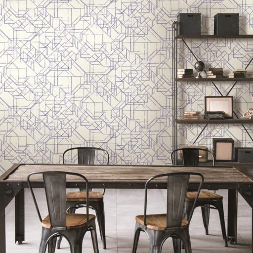 Shop Psw1049Rl Line Art Geometrics Grey Peel And Stick Wallpaper