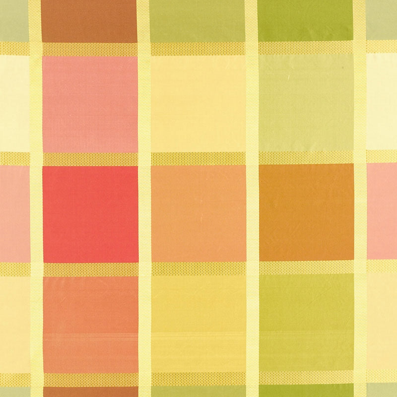 Purchase sample of 62853 Navsari Silk Plaid, Azalea by Schumacher Fabric