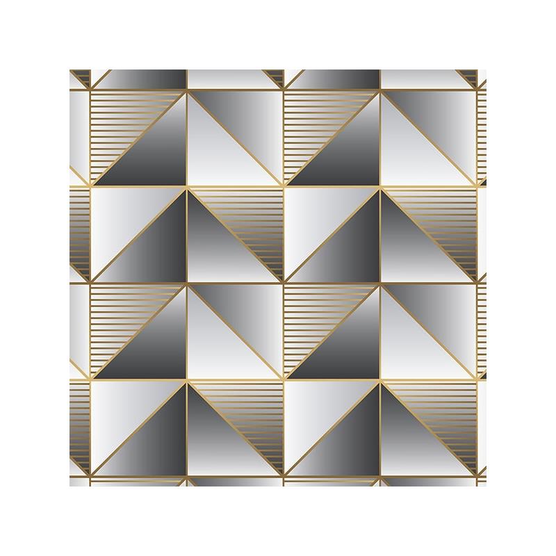 Sample GX37628 Geometrix, Metallic Cubist Wallpaper by Norwall