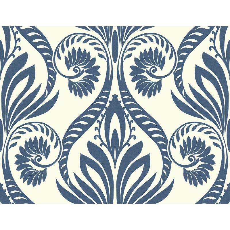 Sample TA21002 Tortuga, Blue, Damask by Seabrook Wallpaper