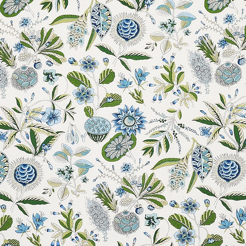 Purchase sample of 178773 Roca Redonda, Blue and Ivory by Schumacher Fabric