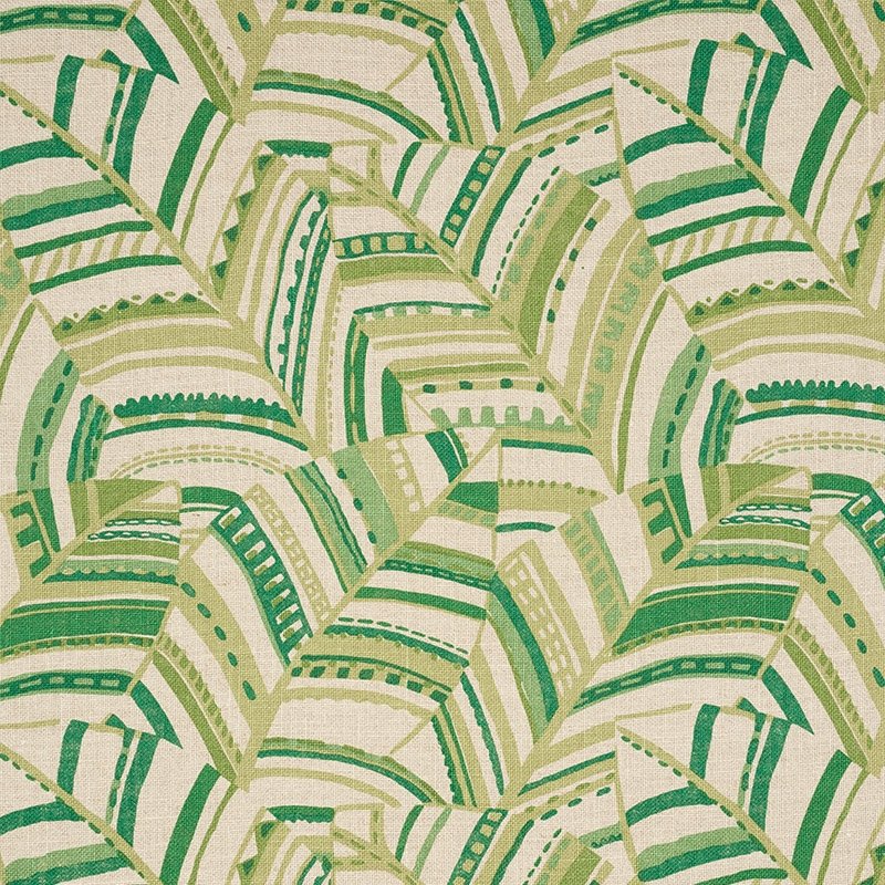 Purchase sample of 178650 Deco Leaves, Palm by Schumacher Fabric