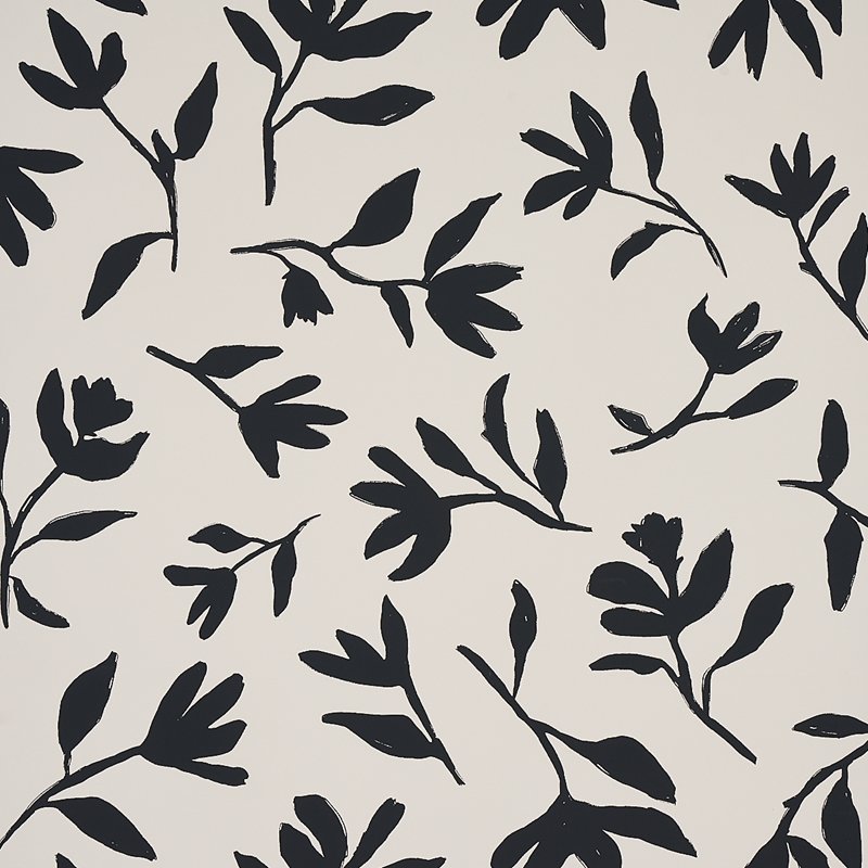 Select 5013071 Laurel Black Schumacher Wallcovering Wallpaper