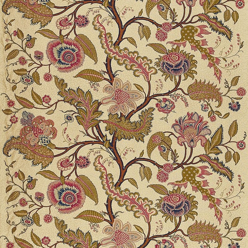 Purchase sample of 174811 Sinhala Linen Print, Pomegranate by Schumacher Fabric