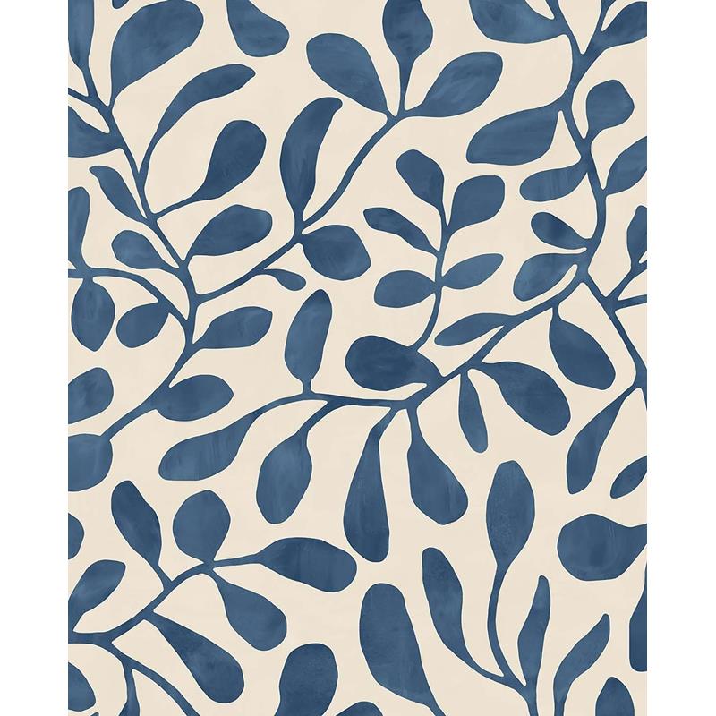 Sample EJ318035 Twist, Fiona Dark Blue Leafy Vines by Eijffinger