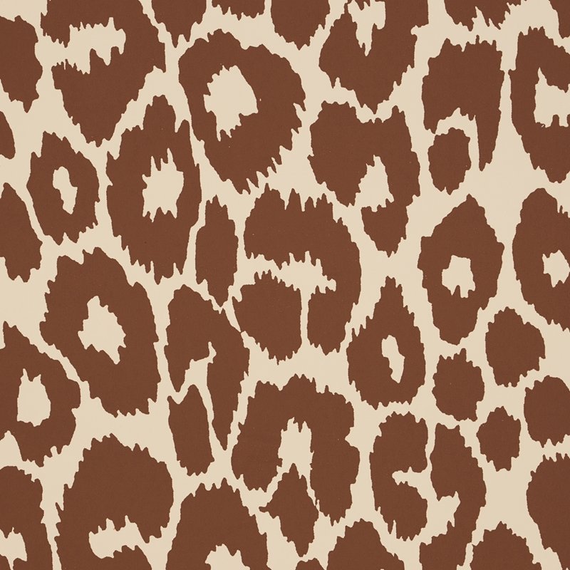 Acquire 5007019 Iconic Leopard Brown On Neutral Schumacher Wallcovering Wallpaper