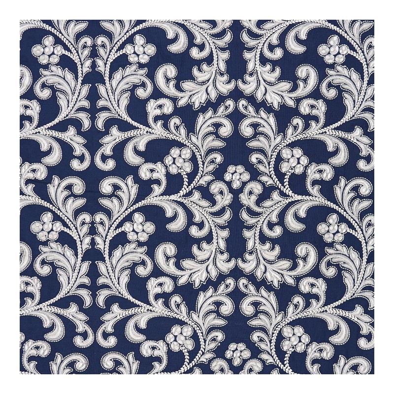 Sample 27029-005 Chiara Embroidery, Indigo by Scalamandre Fabric (SC 000527029)