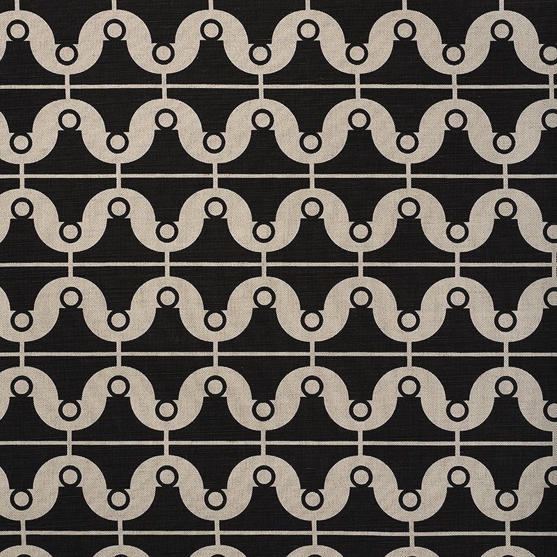 Purchase sample of 177132 London Bridge, Black  Natural by Schumacher Fabric