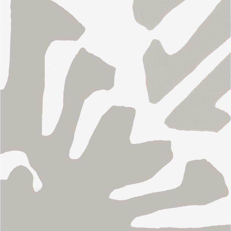 Sample 2470-13WP Sigourney, Gray on White by Quadrille Wallpaper