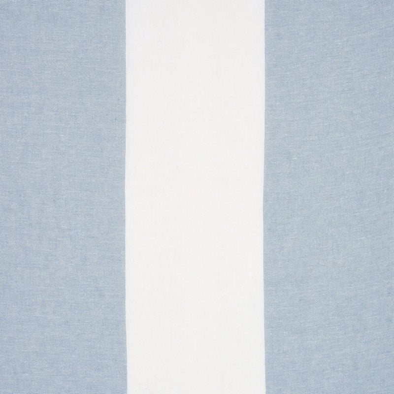 Purchase sample of 67943 Vista Linen Stripe Casement, Sky And White by Schumacher Fabric