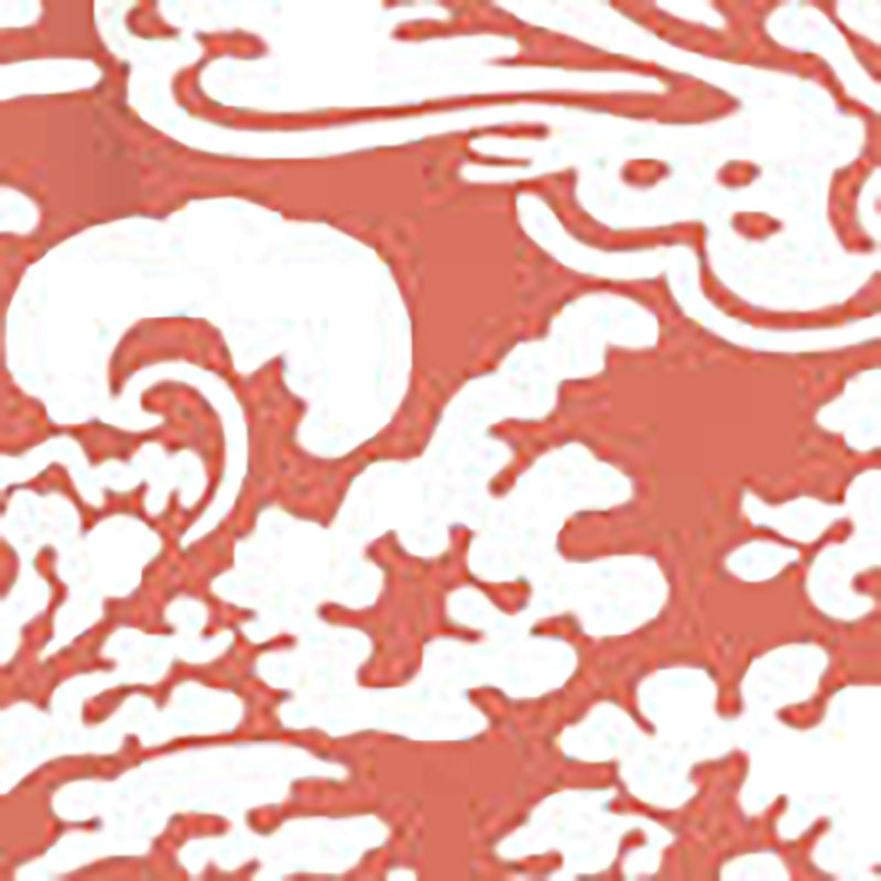 Sample 2335-49WP San Marco Reverse, Terracotta on Almost White by Quadrille Wallpaper