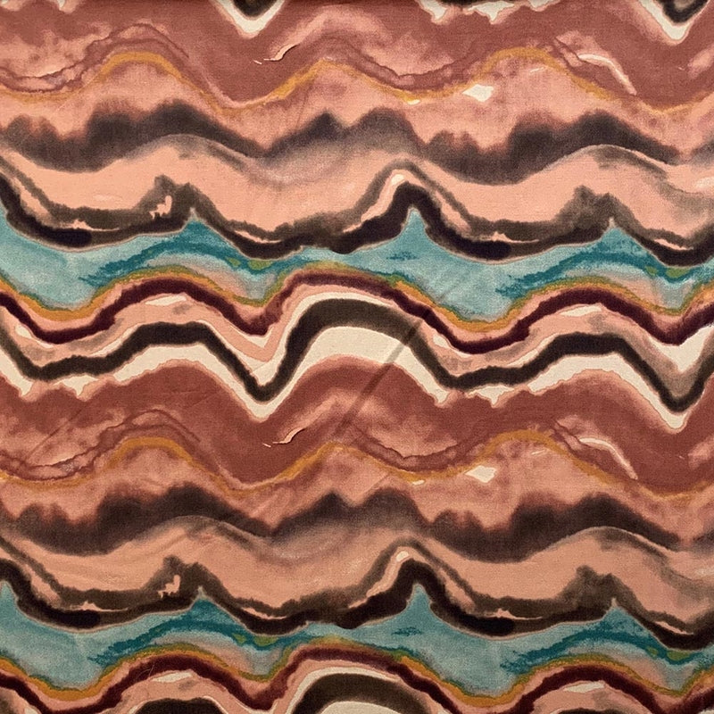 Sample 8694 Waves Brown, Multi Color Abstract Multipurpose Fabric by Magnolia