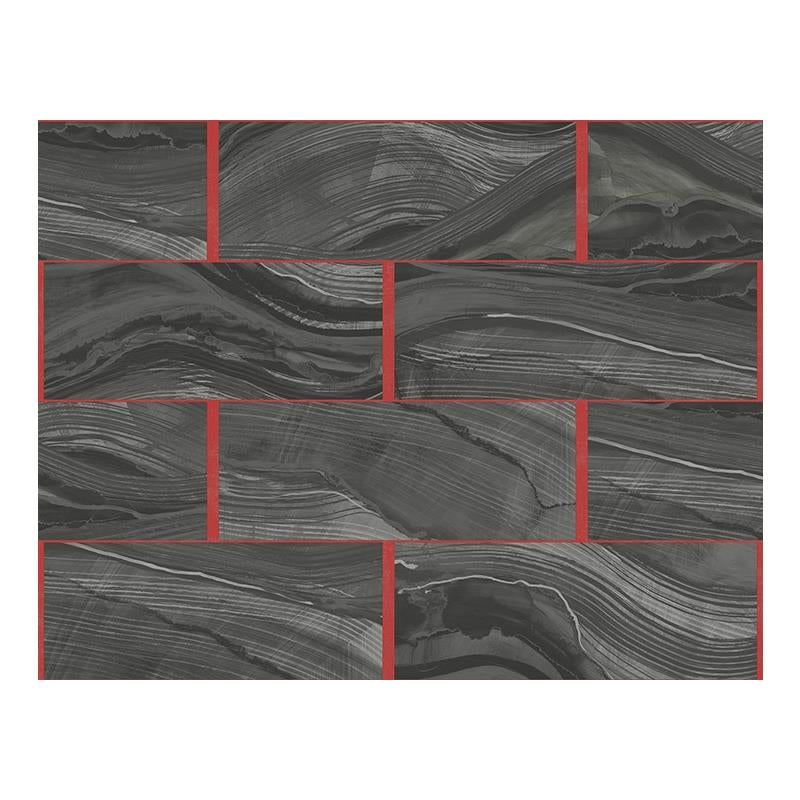 Sample Carl Robinson  CR61001, Northcote color Black  Abstract Wallpaper