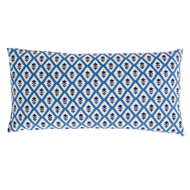 So17924118 | Bagru and Buti Pillow, Blue - Schumacher Pillows