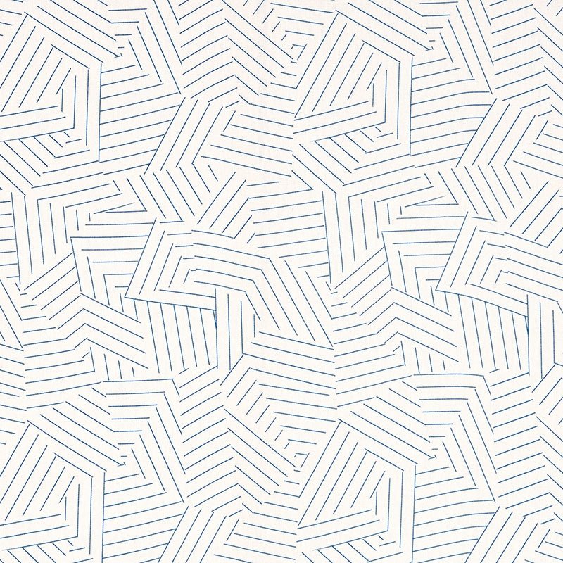 Purchase sample of 176052 Deconstructed Stripe, Cobalt by Schumacher Fabric