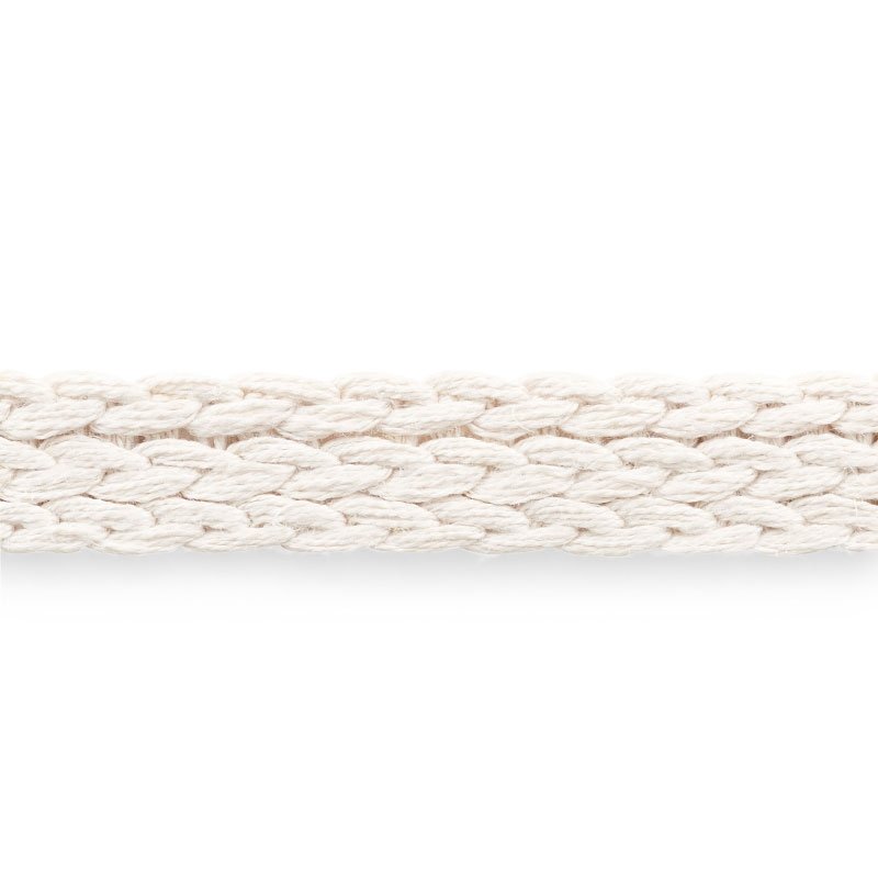76285 | Braided Linen Tape, Ivory - Schumacher Fabric