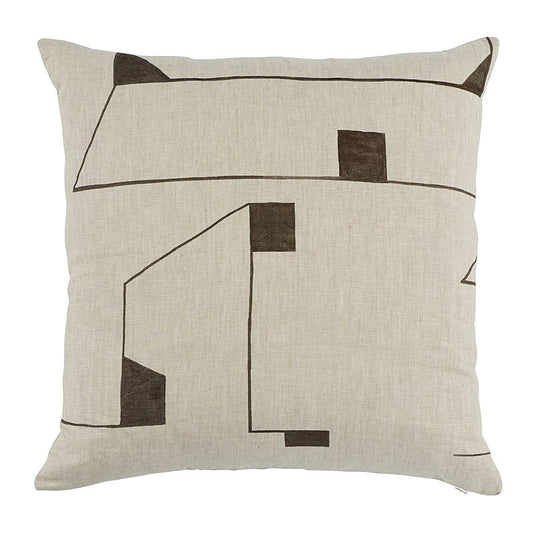 So17991205 Tiah Cove 20" Pillow Ivory On Natural By Schumacher Furniture and Accessories 1,So17991205 Tiah Cove 20" Pillow Ivory On Natural By Schumacher Furniture and Accessories 2