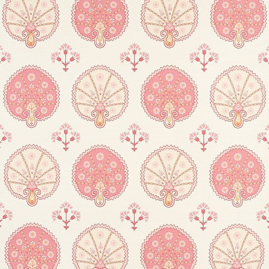 View 5012281 Chamba Crown Sisal Pink Schumacher Wallcovering Wallpaper
