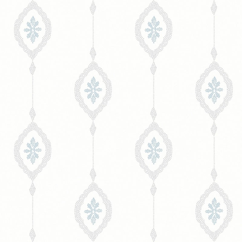 Sample MB30502 Beach House Sand Dollar Stripe, Blue Oasis Sand Dollar by Seabrook Wallpaper