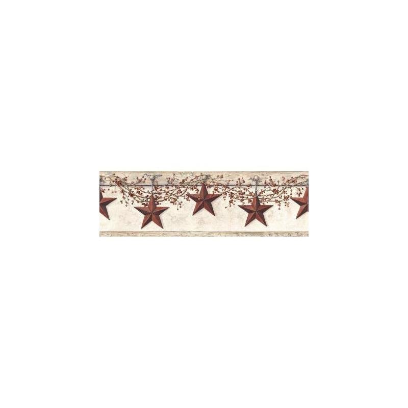 Sample HK4664BD Border Portfolio II, Hanging Star color White Country by York Wallpaper