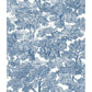 Sample 3115-12543 Farmhouse, Spinney Blue Toile by Chesapeake Wallpaper